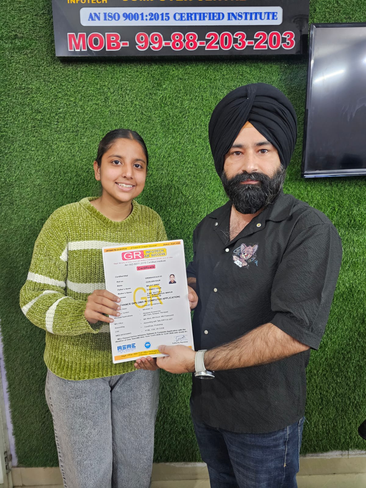 Certificate distribution ceremony at GR INFOTECH